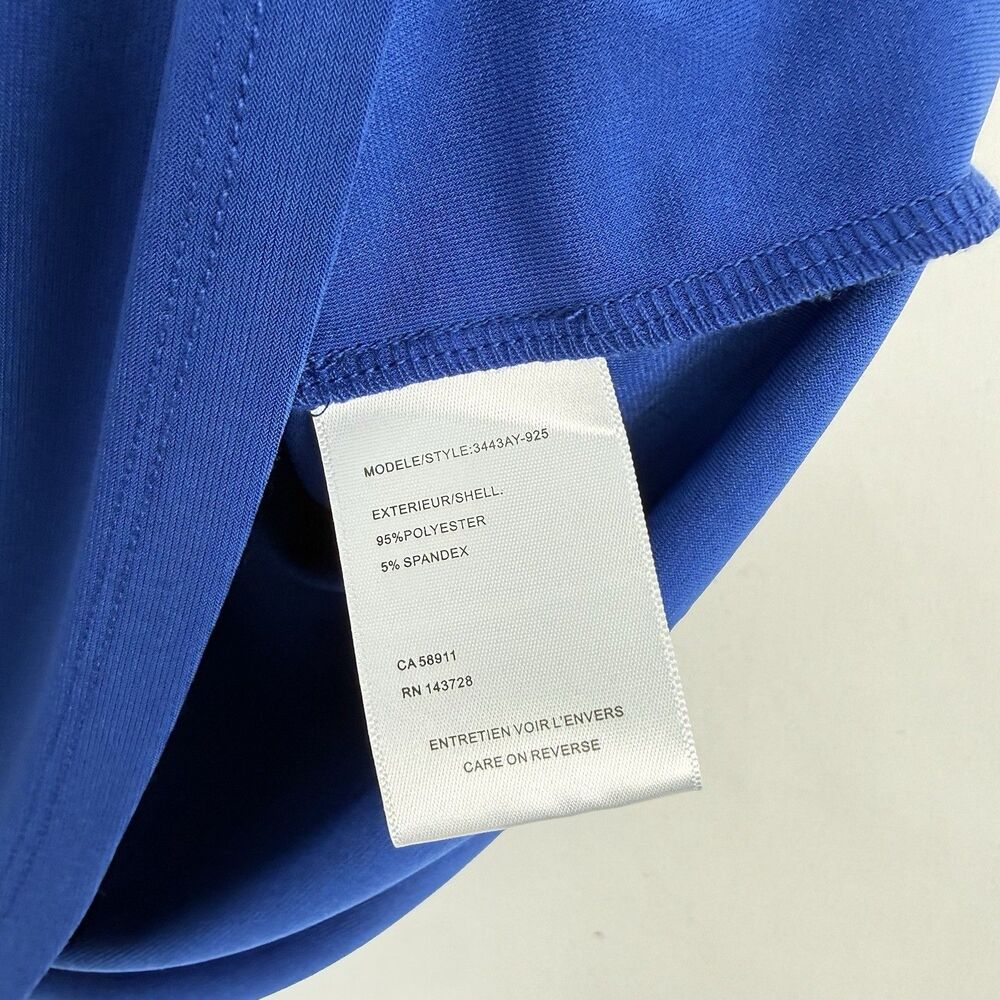 Coconut Row Palm Beach Royal Blue Short Sleeve Women's Top Médium - Picture 15 of 16